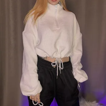 XUXI 2020 New Streetwear Autumn Pullovers Loose Short Sweater Long Sleeve Knitted Tops Waist Was Thin Lapel Turtleneck FZ0482
XUXI 2020 New Streetwear Autumn Pullovers Loose Short Sweater Long Sleeve Knitted Tops Waist Was Thin Lapel Turtleneck FZ0482