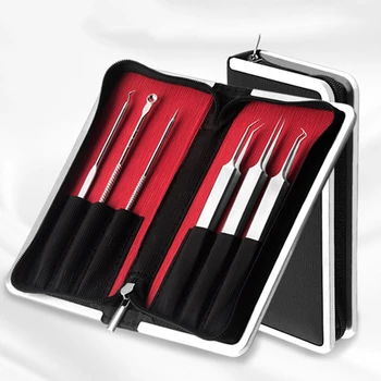 6Pcs Acne Tweezer Comedo Machine Set and Brands Removal Pimple Needle Blackhead Remover Black Head Extractor
6Pcs Acne Tweezer Comedo Machine Set and Brands Removal Pimple Needle Blackhead Remover Black Head Extractor