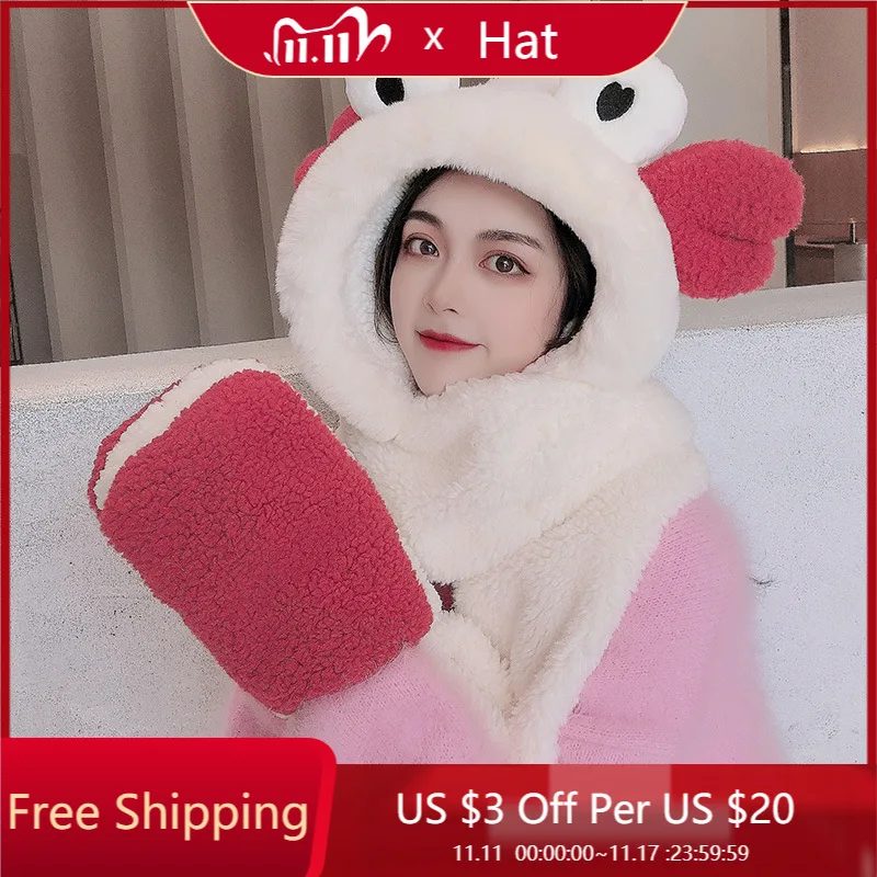 Winter Plush Hat Gloves3-piece Set Female Student Neck Collar,new Thickened Warm Suit Winter Gloves Hat Winter Hats for Women
Winter Plush Hat Gloves3-piece Set Female Student Neck Collar,new Thickened Warm Suit Winter Gloves Hat Winter Hats for Women