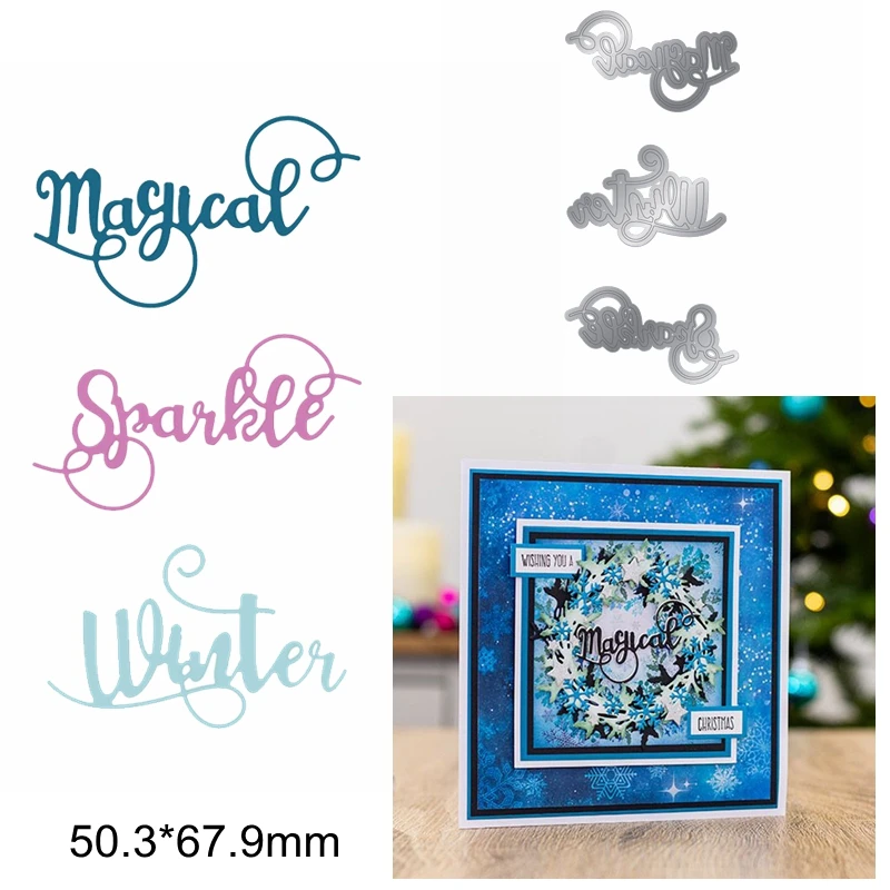 3pcs Winter Magical Words Alphabet Letter Frame Metal Cutting Dies Decorate Album Photos Make Cards Scrapbook Craft Template New
3pcs Winter Magical Words Alphabet Letter Frame Metal Cutting Dies Decorate Album Photos Make Cards Scrapbook Craft Template New