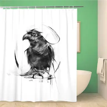 Bathroom Shower Curtain Crow Realistic Black Raven on Tattoo White Animal Splatter Polyester Fabric Waterproof Bath Curtain
Bathroom Shower Curtain Crow Realistic Black Raven on Tattoo White Animal Splatter Polyester Fabric Waterproof Bath Curtain