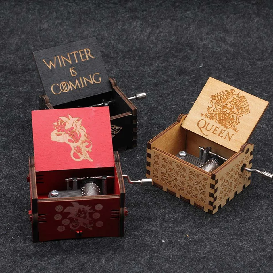 2019 Pirates of the Carib Music Box Game Of Thrones Happy Birthday Wooden Music Box Antique Carved Wooden Hand Crank Music Boxs
2019 Pirates of the Carib Music Box Game Of Thrones Happy Birthday Wooden Music Box Antique Carved Wooden Hand Crank Music Boxs