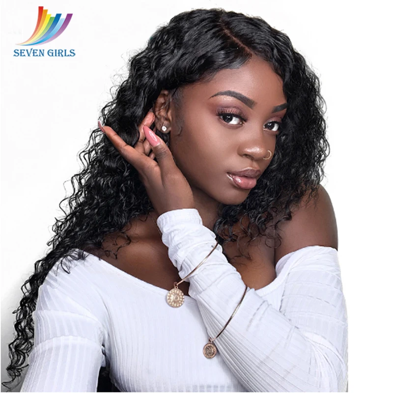 Sevengirls Curly 13X4/13x6 Lace Front Human Hair Wigs Middle Ratio Natural Color Brazilian Remy Wigs Pre-Plucked With Baby Hair 
Sevengirls Curly 13X4/13x6 Lace Front Human Hair Wigs Middle Ratio Natural Color Brazilian Remy Wigs Pre-Plucked With Baby Hair