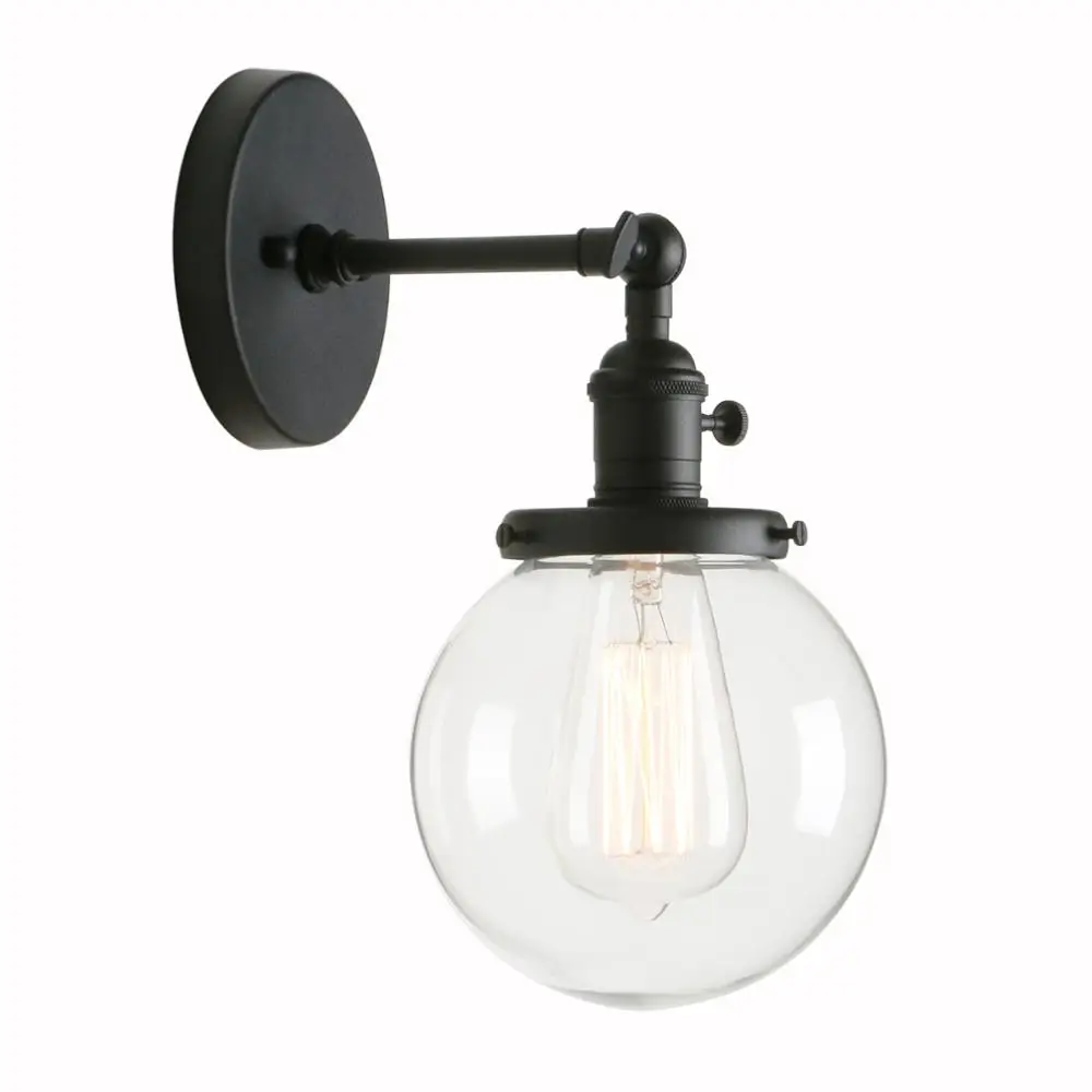 Permo Vintage Industrial Wall Sconce Lighting Fixture with Mini 5.9" Round Clear Glass Globe Hand Blown Shade (Antique)
Permo Vintage Industrial Wall Sconce Lighting Fixture with Mini 5.9" Round Clear Glass Globe Hand Blown Shade (Antique)
