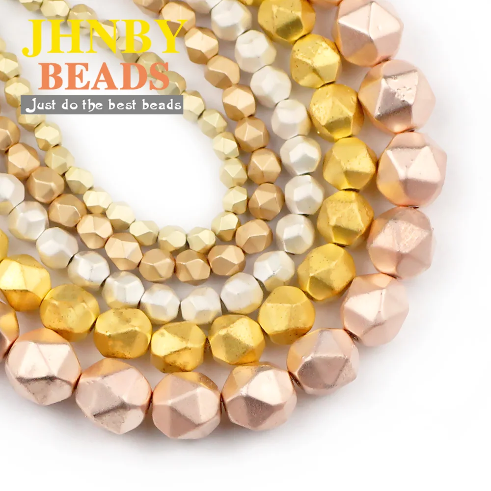 JHNBY Matte Gold Silver Faceted Round Black Hematite Natural Stone 3/4/6/8mm Spacer Loose Beads For Jewelry Making Diy Findings
JHNBY Matte Gold Silver Faceted Round Black Hematite Natural Stone 3/4/6/8mm Spacer Loose Beads For Jewelry Making Diy Findings