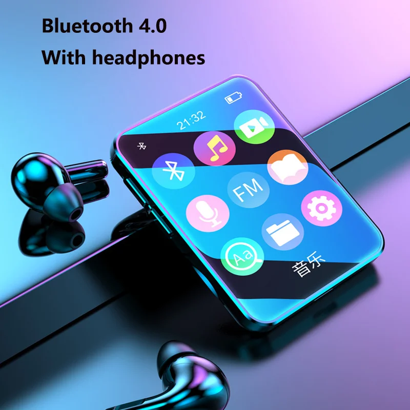 Фото Bluetooth MP4-плеер с Полноразмерным сенсорным экраном музыкальный плеер BT Walkman новая