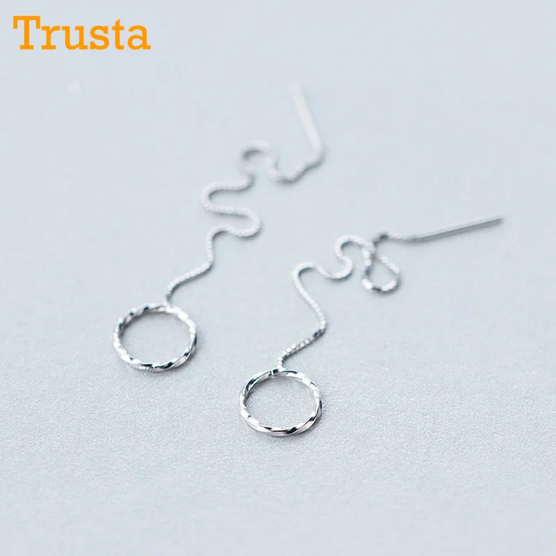 Trusta 100% Solid Real 925 Sterling Silver Dangle Earrings Hollow Round 9.7cm Linked Drop Stick For Teen Girls Friends DS1028
Trusta 100% Solid Real 925 Sterling Silver Dangle Earrings Hollow Round 9.7cm Linked Drop Stick For Teen Girls Friends DS1028