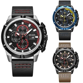 Men Multi-Function Quartz Watch Genuine Leather Calendar Sport Watches Chronograph Luminous Three Small Dial Quartz Wristwatch
Men Multi-Function Quartz Watch Genuine Leather Calendar Sport Watches Chronograph Luminous Three Small Dial Quartz Wristwatch