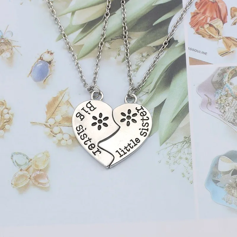 New 2 Pcs/Set Big Little Sisters Necklace For Women Girls Heart Shape Long Chain Pendant Necklaces Bff Forever Jewelry Gifts
New 2 Pcs/Set Big Little Sisters Necklace For Women Girls Heart Shape Long Chain Pendant Necklaces Bff Forever Jewelry Gifts