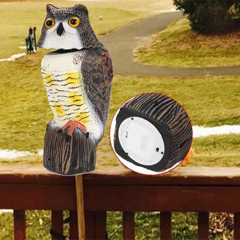 Fake Owl Decoy 360° Rotating Sound Type Decoy Bird Repellent Pest Repellent Control Scare Crow Garden Yard Realistic Bird Decor
Fake Owl Decoy 360° Rotating Sound Type Decoy Bird Repellent Pest Repellent Control Scare Crow Garden Yard Realistic Bird Decor