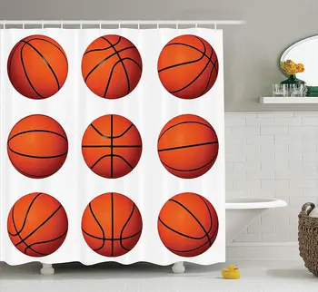 Sports Decor Collection, Different Positions of Basketballs Sphere Sporting Pastime Athletic Theme Design, Polyester Fabric
Sports Decor Collection, Different Positions of Basketballs Sphere Sporting Pastime Athletic Theme Design, Polyester Fabric
