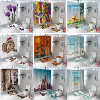 Toilet Cover Seat 4PCS Sea Style Non Slip Toilet Polyester Cover Mat Set Bathroom Accessories Set Shower Curtain Home Decoration
Toilet Cover Seat 4PCS Sea Style Non Slip Toilet Polyester Cover Mat Set Bathroom Accessories Set Shower Curtain Home Decoration
