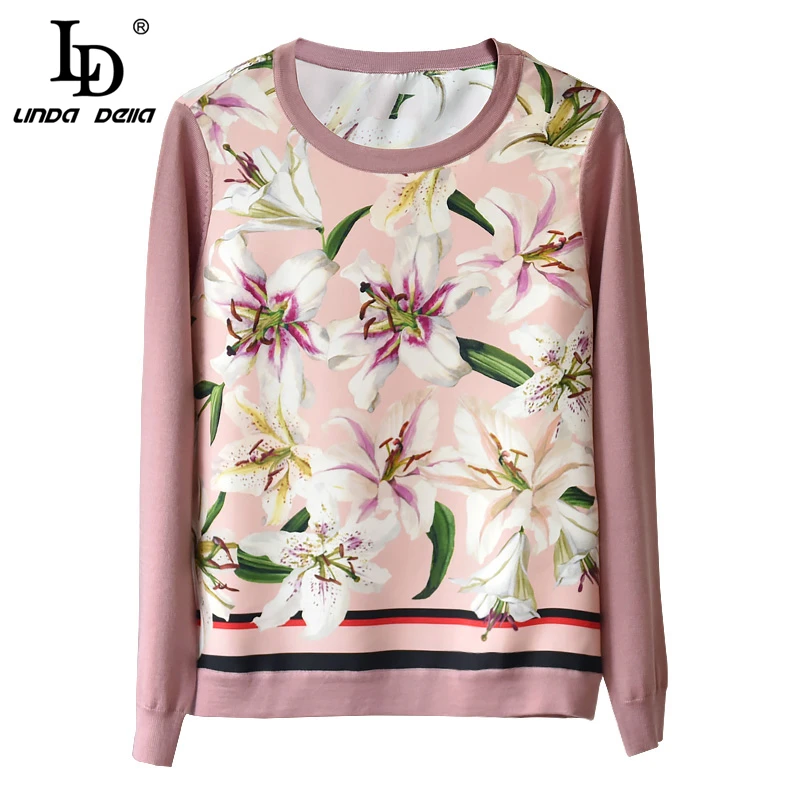 LD LINDA DELLA Autumn Fashion Runway Elegant Pullover Women's Long Sleeve Lily Floral Print Casual Knitting Sweater Tops
LD LINDA DELLA Autumn Fashion Runway Elegant Pullover Women's Long Sleeve Lily Floral Print Casual Knitting Sweater Tops