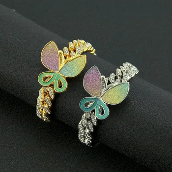 Glitter Multi Color Butterfly Women Jewelry Iced Out Bling Colorful Big Butterfly Charm 12mm Cuban Choker Bracelet Hip Hop
Glitter Multi Color Butterfly Women Jewelry Iced Out Bling Colorful Big Butterfly Charm 12mm Cuban Choker Bracelet Hip Hop
