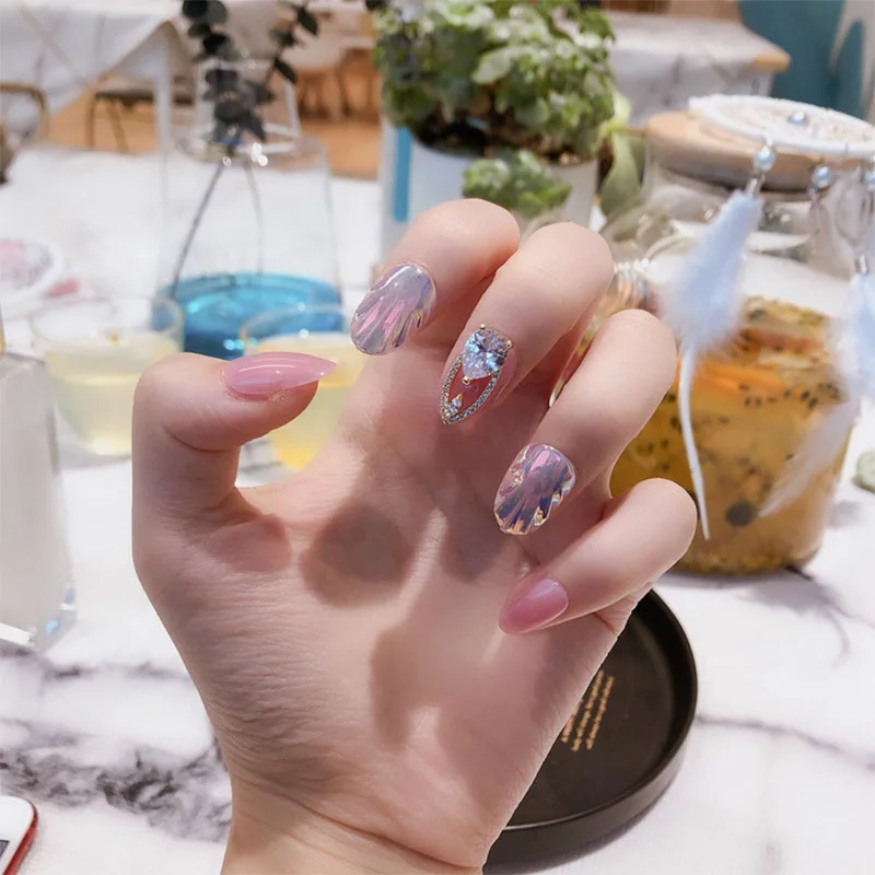 24pcs fake nail short Fashion Lady Pink Corrugated Fake Nails with Glue Bride Finger Decor Shiny 3D Rhinestone press on nails 
24pcs fake nail short Fashion Lady Pink Corrugated Fake Nails with Glue Bride Finger Decor Shiny 3D Rhinestone press on nails