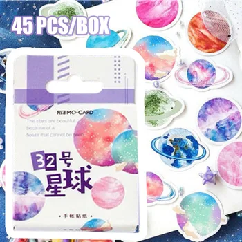45Pcs/Box Planets & Moon Cosmic Space Journal Scrapbook Paper Stickers Set School Decorative Adhesive Stationery Supplies
45Pcs/Box Planets & Moon Cosmic Space Journal Scrapbook Paper Stickers Set School Decorative Adhesive Stationery Supplies