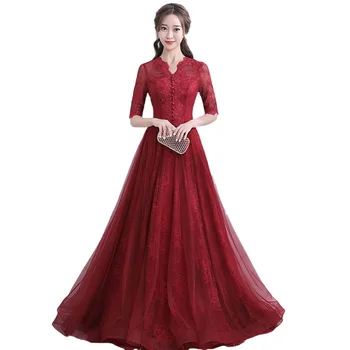 High Quality Elegant Lace Long Evening Dresses Half Sleeves 2019 New Appliques Bridal Wedding Formal Prom Party Gowns Custom
High Quality Elegant Lace Long Evening Dresses Half Sleeves 2019 New Appliques Bridal Wedding Formal Prom Party Gowns Custom