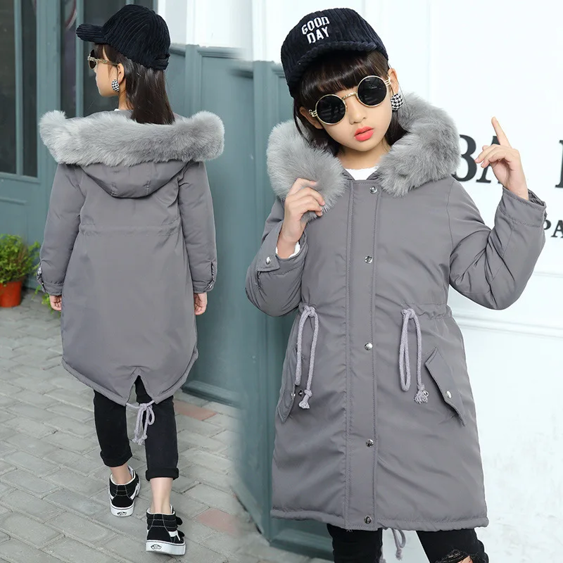 Girls Winter Korean-style Western Style Large Fur Collar Mid-length Cotton-padded Clothes Children New Style Children Thick Warm
Girls Winter Korean-style Western Style Large Fur Collar Mid-length Cotton-padded Clothes Children New Style Children Thick Warm