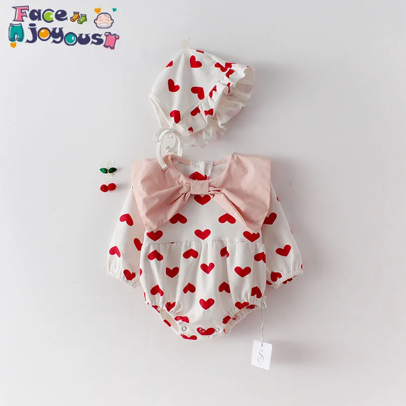 Newborn Baby Girls Bodysuit Bow Tie Heart Printing Long Sleeve Clothes Toddler Baby Girls Jumpsuit Costumes Onesie + Hats
Newborn Baby Girls Bodysuit Bow Tie Heart Printing Long Sleeve Clothes Toddler Baby Girls Jumpsuit Costumes Onesie + Hats