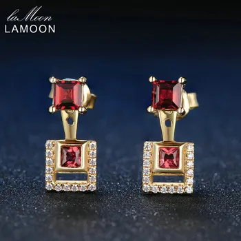LAMOON Multifunction 3mm 1ct 100% Natural Red Garnet S925 Sterling Silver Drop Earrings Fine Jewelry For Women LMEI014 
LAMOON Multifunction 3mm 1ct 100% Natural Red Garnet S925 Sterling Silver Drop Earrings Fine Jewelry For Women LMEI014