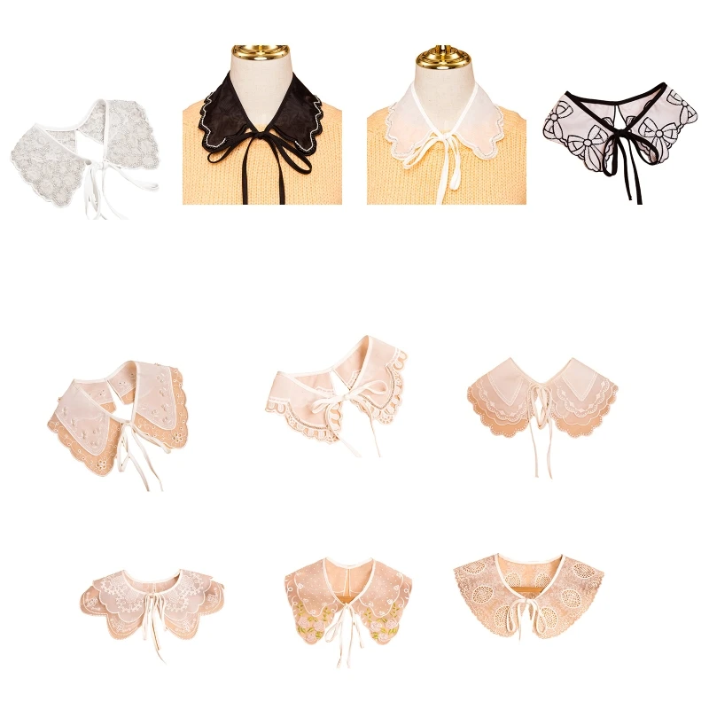 Lace Shawl Hollow Fake Collar Female Shirt Floral False Collars Ladies Detachable Half Shirt Lapel Blouse Wrap Decoration 
Lace Shawl Hollow Fake Collar Female Shirt Floral False Collars Ladies Detachable Half Shirt Lapel Blouse Wrap Decoration