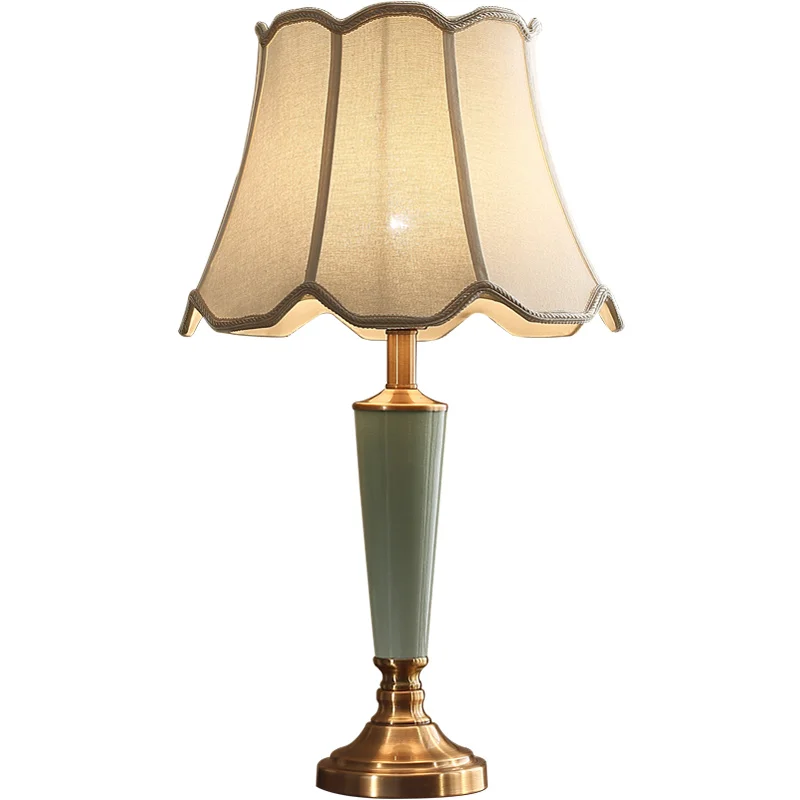 American-style all-copper bedroom bedside ceramic lamp European-style modern simple warm creative living study lamps
American-style all-copper bedroom bedside ceramic lamp European-style modern simple warm creative living study lamps