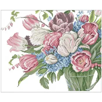 Tulip bouquet patterns Counted Cross Stitch 11CT 14CT 18CT DIY Chinese Cross Stitch Kits Embroidery Needlework Sets
Tulip bouquet patterns Counted Cross Stitch 11CT 14CT 18CT DIY Chinese Cross Stitch Kits Embroidery Needlework Sets