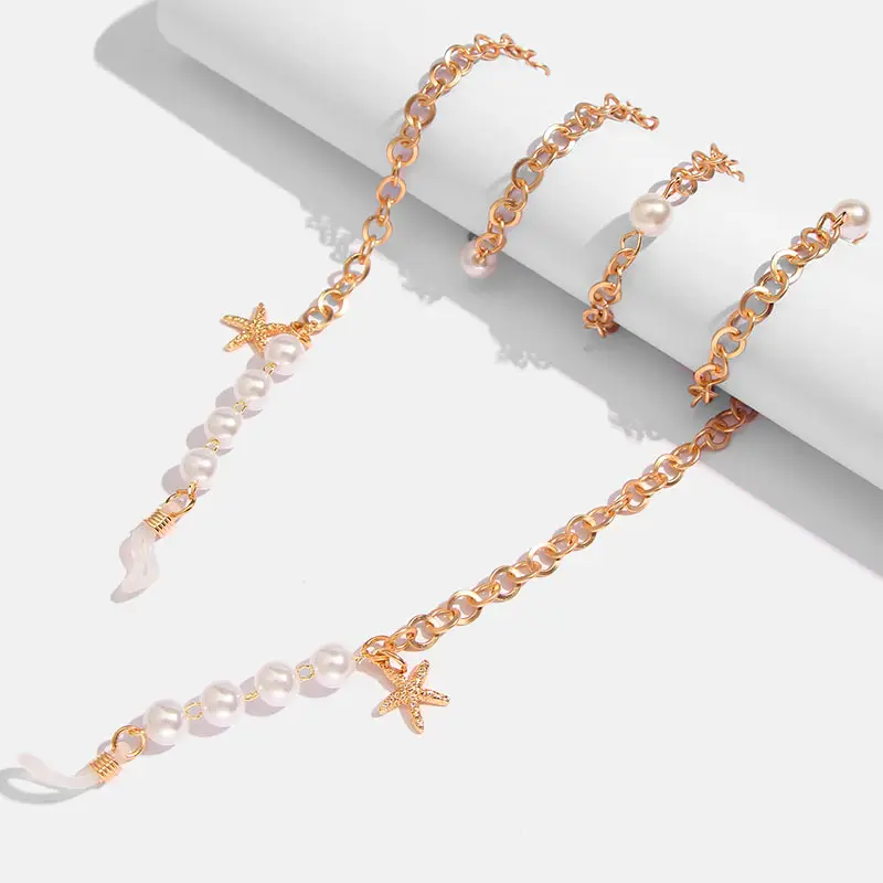 Flatfoosie Exquisite Glasses Chain Gold Color Star Imitation Pearl Fashion Eyeglass Chain Elegant Temperament Eyeglass Lanyard
Flatfoosie Exquisite Glasses Chain Gold Color Star Imitation Pearl Fashion Eyeglass Chain Elegant Temperament Eyeglass Lanyard