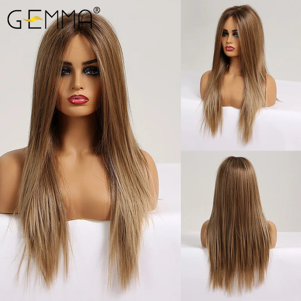 GEMMA Long Silk Straight Synthetic Lace Front Wig for Black Women Middle Part Ombre Brown Golden Lace Wig High Temperature Fibre
GEMMA Long Silk Straight Synthetic Lace Front Wig for Black Women Middle Part Ombre Brown Golden Lace Wig High Temperature Fibre