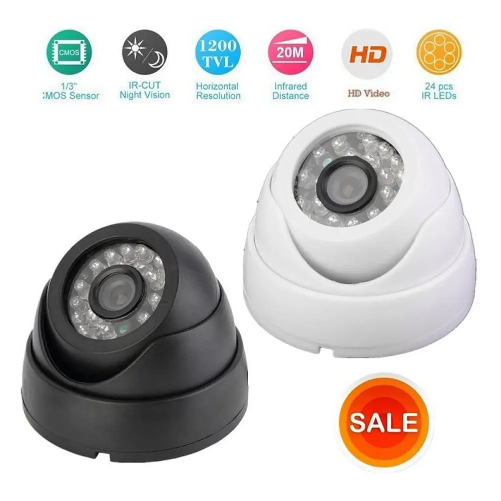 IR-CUT CCTV Camera 1/3" Color CMOS Real 1200TVL High Resolution 24 LED Nightvison Indoor Dome Camera Analog Security Camera
IR-CUT CCTV Camera 1/3" Color CMOS Real 1200TVL High Resolution 24 LED Nightvison Indoor Dome Camera Analog Security Camera