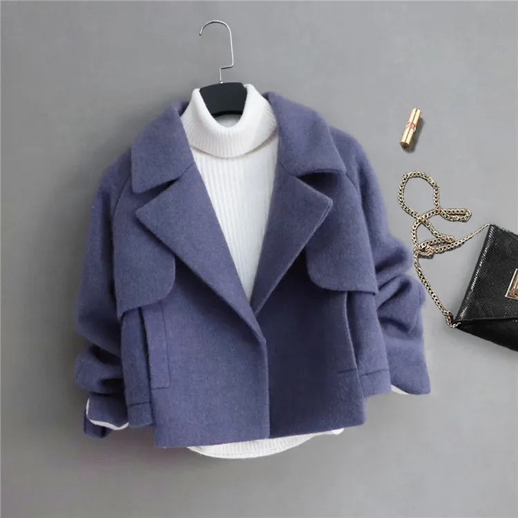 Woollen Jacket Women's Autumn Winter Korean Version of Solid Color Slim Long-sleeved Lapel Short Nizi Coat Temperament Commuting 8 Mallzona He3e1faf12bc443af871a5b3730230f35Z Woollen Jacket Women's Autumn Winter Korean Version of Solid Color Slim Long-sleeved Lapel Short Nizi Coat Temperament Commuting Mallzona