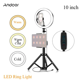 10 inch Dimmable LED Ring Light 10 Level with Tripods Phone and Tablet Holder for Live Makeup Video selfie RingLight for tik tok
10 inch Dimmable LED Ring Light 10 Level with Tripods Phone and Tablet Holder for Live Makeup Video selfie RingLight for tik tok