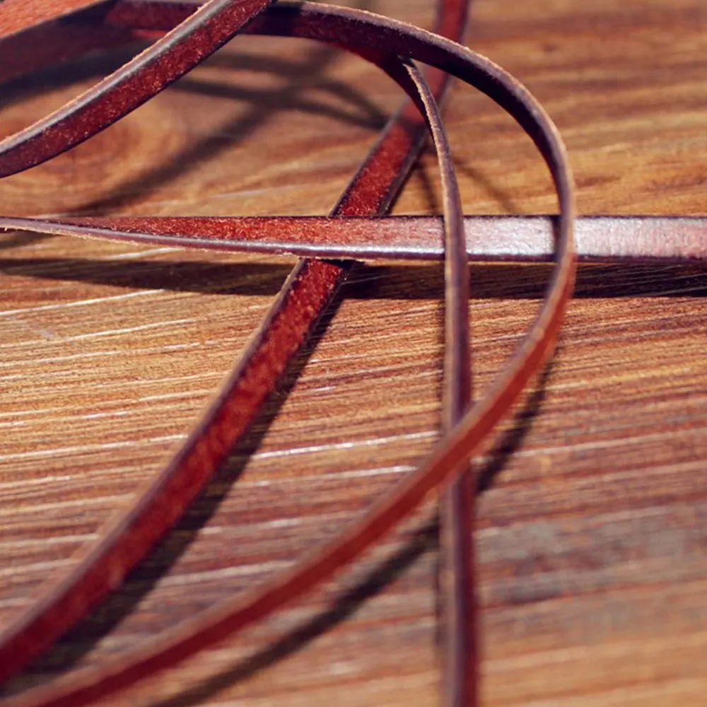 Description Picture 3 of itemvintage Genuine Cowhide Leather cord strip Flat rope DIY leather craft Jewelry bag 5 meters leathercraft
