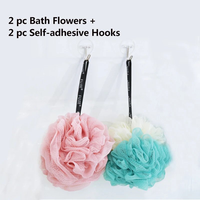 ZhangJi 2 Pcs Bath Flower + 2 pc Self-adhesive Hooks Foaming Rich Bath Exfoliation Extra-dense Soft Body Friction Hanging
ZhangJi 2 Pcs Bath Flower + 2 pc Self-adhesive Hooks Foaming Rich Bath Exfoliation Extra-dense Soft Body Friction Hanging