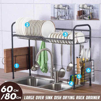 Stainless Steel Over Sink Dish Rack Drainer Kitchen Organizer Storage Holder Shelf Drying Plate Basket Knife Fork Organizer Tool
Stainless Steel Over Sink Dish Rack Drainer Kitchen Organizer Storage Holder Shelf Drying Plate Basket Knife Fork Organizer Tool