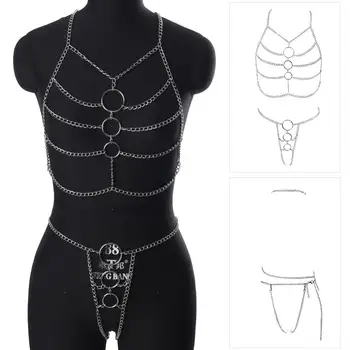 Body Chain Metal Harness Bra Set Top Strap Waist Belt Punk Carnivals Dance Rave Women Sexy Lingerie Panties Hollow Out Adjust
Body Chain Metal Harness Bra Set Top Strap Waist Belt Punk Carnivals Dance Rave Women Sexy Lingerie Panties Hollow Out Adjust