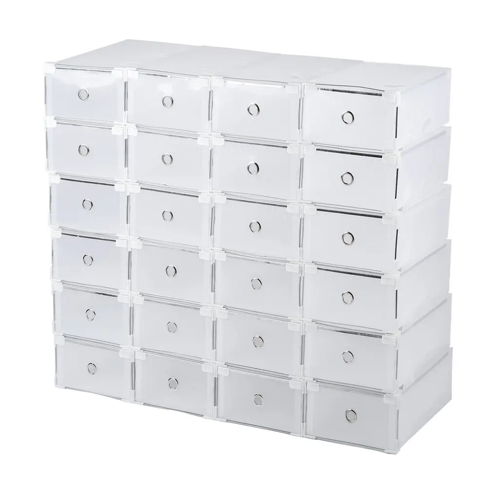 24pcs Foldable Plastic Shoe Boxes Universal Home Organizer Stackable Storage Drawer Transparent Home Holding Box
24pcs Foldable Plastic Shoe Boxes Universal Home Organizer Stackable Storage Drawer Transparent Home Holding Box