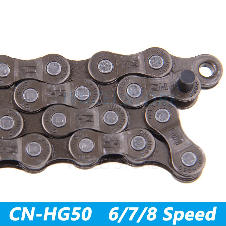 Cheap 8S HG50 Bicycle Chain 6/7/8 Speed Moving Chain 112L Road/ MTB Mountain Bicycle Bike Accessories HG40 Boxed chain 116L 14