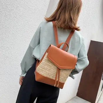 Women Backpacks Summer Fashion PU Backpack Handbag Drawstring Rattan Small Bag Vintage Straw Bags Adjusted Shoulder Strap
Women Backpacks Summer Fashion PU Backpack Handbag Drawstring Rattan Small Bag Vintage Straw Bags Adjusted Shoulder Strap