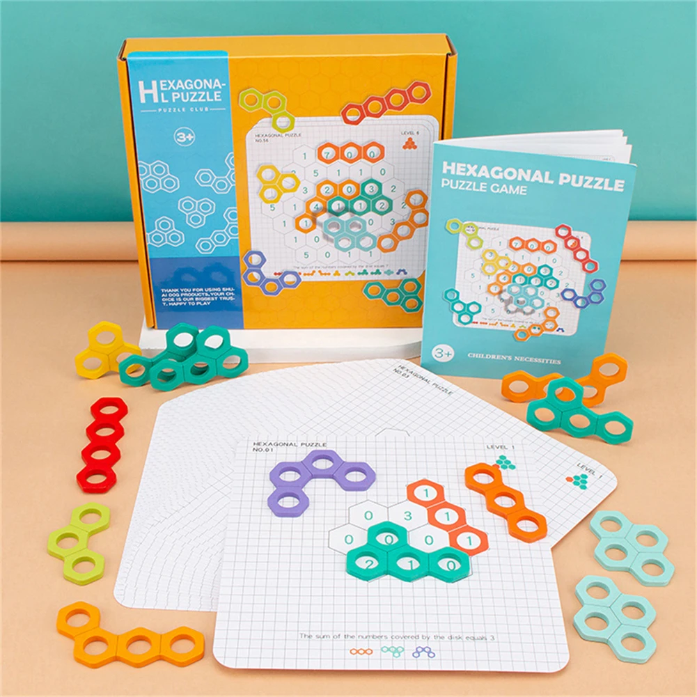 Geometric Hexagon Puzzle Logical Thinking Training Mathematics Intelligence Development Early Childhood Education Jigsaw Toys | Игрушки и