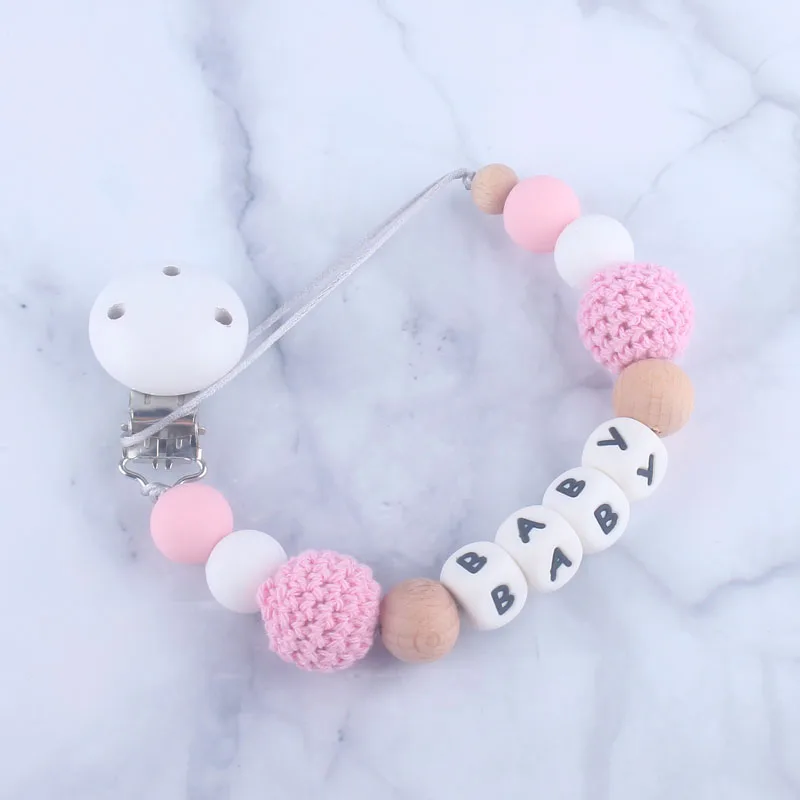 Dummy Clip Personalised Name Pacifier Clip Chain Crochet Beads Boy Girl Nipple Soother Chain Baby Feeding Gift
Dummy Clip Personalised Name Pacifier Clip Chain Crochet Beads Boy Girl Nipple Soother Chain Baby Feeding Gift