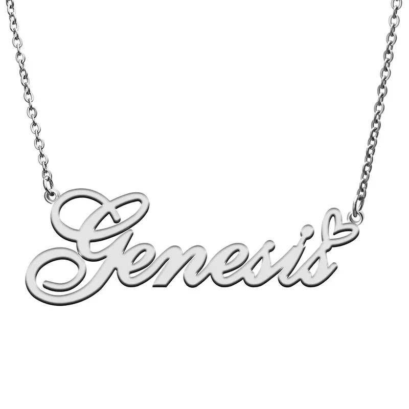 Love Heart Genesis Name Necklace for Women Stainless Steel Golden Collar Nameplate Pendant Femme Mother Child Girls Gift
Love Heart Genesis Name Necklace for Women Stainless Steel Golden Collar Nameplate Pendant Femme Mother Child Girls Gift