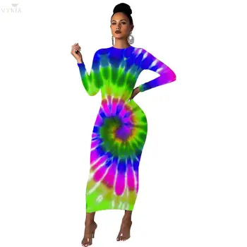 Women Tie Dye Bodycon Dress Long Sleeve Round Neck High Waist Bandage Dress Plus Size Sexy Dress Fall Winter Skinny Long Dresses
Women Tie Dye Bodycon Dress Long Sleeve Round Neck High Waist Bandage Dress Plus Size Sexy Dress Fall Winter Skinny Long Dresses