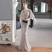 Luxury Glitter Celebrity Long Dress Wing Sleeve 2022 Sequined Evening Party Dresses Women Shiny Maxi Mermaid Night Prom Gowns
Luxury Glitter Celebrity Long Dress Wing Sleeve 2022 Sequined Evening Party Dresses Women Shiny Maxi Mermaid Night Prom Gowns