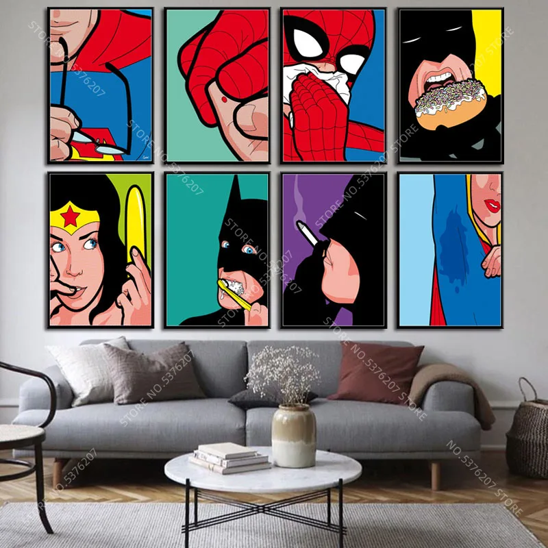 G046 Art Decor Superhero Normal Life Funny Pop Art Superman Batman Spider-Man Wall Art Canvas Painting Silk Poster
G046 Art Decor Superhero Normal Life Funny Pop Art Superman Batman Spider-Man Wall Art Canvas Painting Silk Poster