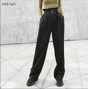 Carly Nyla women high streetwear cargo pants autumn new high waist with double sashes black trousers women's fashion loose pants
Carly Nyla women high streetwear cargo pants autumn new high waist with double sashes black trousers women's fashion loose pants