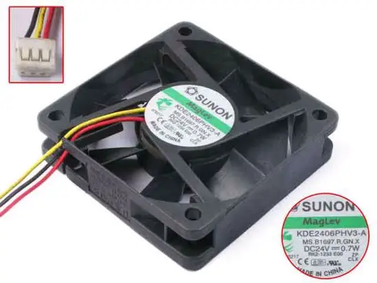 SUNON KDE2406PHV3-A MS.B1697.R.GN.X DC 24V 0,7 W 3-проводной 60x60x15 мм вентилятор охлаждения сервера
SUNON KDE2406PHV3-A MS.B1697.R.GN.X DC 24V 0,7 W 3-проводной 60x60x15 мм вентилятор охлаждения сервера