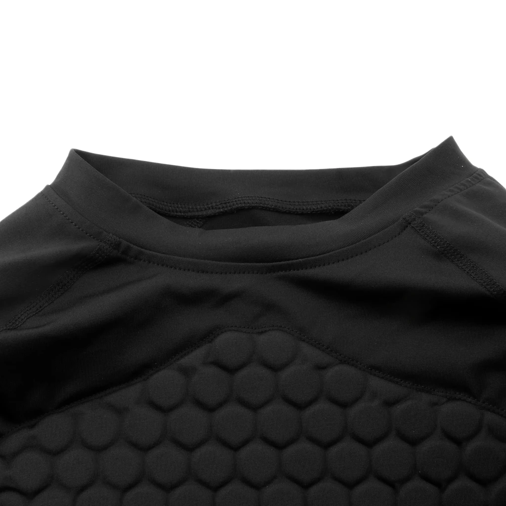 Adult Men Padded Compression Shirt Plus Size Protective T Shirt Chest Back Protector for Cycling Football Baseball Soccer Adult Men Padded Compression Shirt Plus Size Protective T Shirt Chest Back Protector for Cycling Football Baseball Soccer
