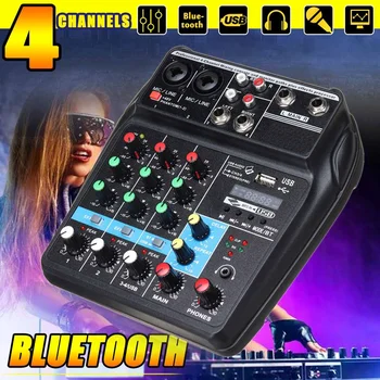 A4 Portable 4 Channels USB bluetooth Audio Mixer Record Live Studio DJ Sound Mixing Console Computer Playback For Karaoke KTV
A4 Portable 4 Channels USB bluetooth Audio Mixer Record Live Studio DJ Sound Mixing Console Computer Playback For Karaoke KTV