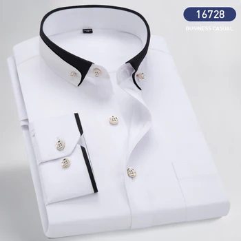 2020 Men Spring Elasticity Joint Collar No Ironing Long-sleeved Shirt Solid Color Business Business Workwear Double Collar Shirt
2020 Men Spring Elasticity Joint Collar No Ironing Long-sleeved Shirt Solid Color Business Business Workwear Double Collar Shirt